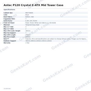 Antec P120 Crystal E-ATX Mid Tower Case