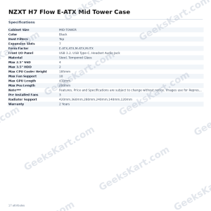 NZXT H7 Flow E-ATX Mid Tower Case