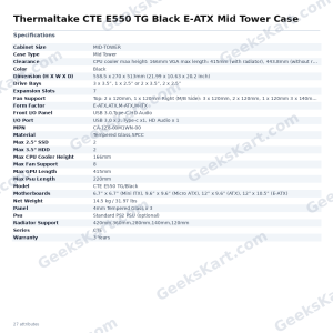 Thermaltake CTE E550 TG Black E-ATX Mid Tower Case