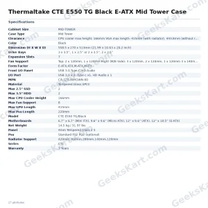 Thermaltake CTE E550 TG Black E-ATX Mid Tower Case