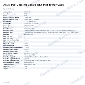 Asus TUF Gaming GT502 ATX Mid Tower Case