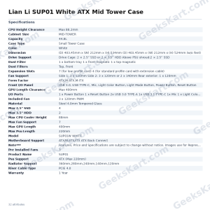 Lian Li SUP01 White ATX Mid Tower Case