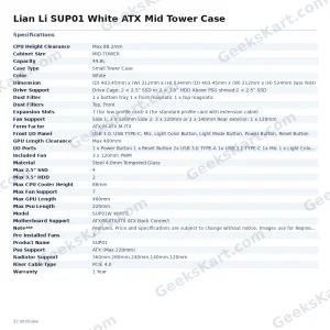 Lian Li SUP01 White ATX Mid Tower Case