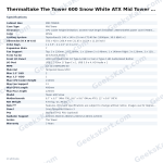 Thermaltake The Tower 600 Snow White ATX Mid Tower Case