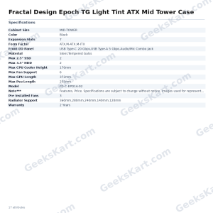 Fractal Design Epoch TG Light Tint ATX Mid Tower Case