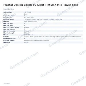 Fractal Design Epoch TG Light Tint ATX Mid Tower Case