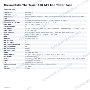 Thermaltake The Tower 600 ATX Mid Tower Case