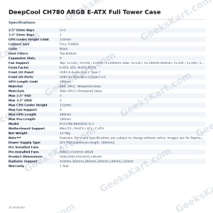 DeepCool CH780 ARGB E-ATX Full Tower Case