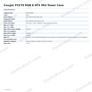 Cougar FV270 RGB E-ATX Mid Tower Case