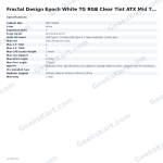 Fractal Design Epoch White TG RGB Clear Tint ATX Mid Tower Case