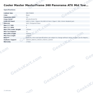 Cooler Master MasterFrame 360 Panorama ATX Mid Tower Case