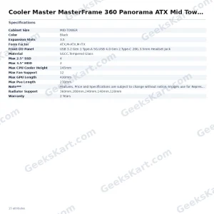 Cooler Master MasterFrame 360 Panorama ATX Mid Tower Case