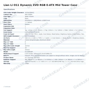 Lian Li O11 Dynamic EVO RGB E-ATX Mid Tower Case