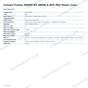 Corsair Frame 5000D RS ARGB E-ATX Mid Tower Case