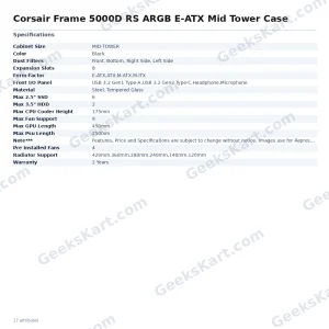 Corsair Frame 5000D RS ARGB E-ATX Mid Tower Case