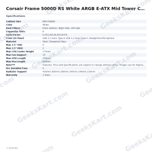 Corsair Frame 5000D RS White ARGB E-ATX Mid Tower Case