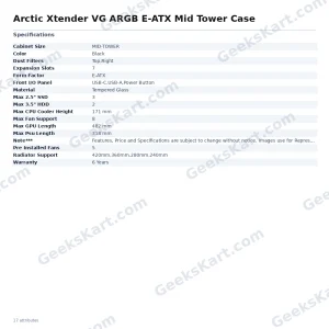 Arctic Xtender VG ARGB E-ATX Mid Tower Case