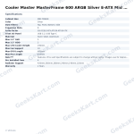 Cooler Master MasterFrame 600 ARGB Silver E-ATX Mid Tower Case