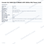 Corsair Air 5400 RS-R ARGB E-ATX White Mid Tower Case