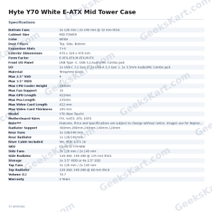 Hyte Y70 White E-ATX Mid Tower Case