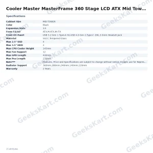Cooler Master MasterFrame 360 Stage LCD ATX Mid Tower Case