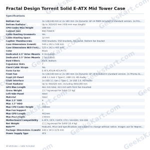 Fractal Design Torrent Solid E-ATX Mid Tower Case