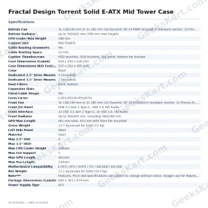 Fractal Design Torrent Solid E-ATX Mid Tower Case