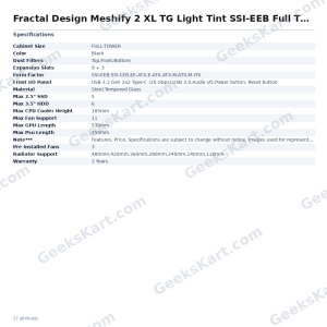 Fractal Design Meshify 2 XL TG Light Tint SSI-EEB Full Tower Case