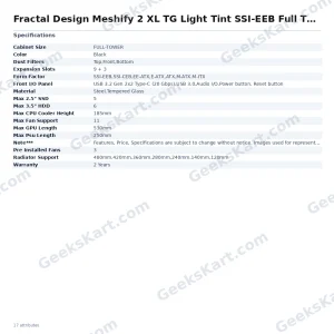 Fractal Design Meshify 2 XL TG Light Tint SSI-EEB Full Tower Case