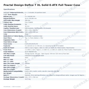 Fractal Design Define 7 XL Solid E-ATX Full Tower Case