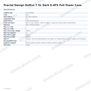 Fractal Design Define 7 XL Dark E-ATX Full Tower Case