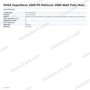 EVGA SuperNova 1000 P5 Platinum 1000 Watt Fully Modular Smps