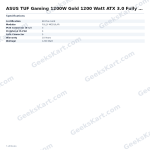 ASUS TUF Gaming 1200W Gold 1200 Watt ATX 3.0 Fully Modular SMPS