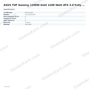 ASUS TUF Gaming 1200W Gold 1200 Watt ATX 3.0 Fully Modular SMPS