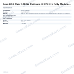 Asus ROG Thor 1200W Platinum III ATX 3.1 Fully Modular SMPS