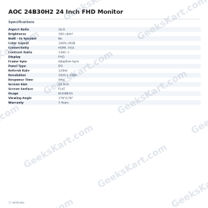 AOC 24B30H2 24 Inch FHD Monitor