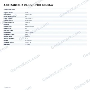 AOC 24B30H2 24 Inch FHD Monitor