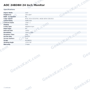 AOC 24B36H 24 Inch Monitor