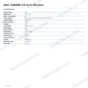 AOC 24B36H 24 Inch Monitor