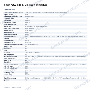 Asus VA249HE 24 Inch Monitor