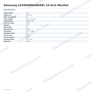 Samsung LS24D300GAWXXL 24 Inch Monitor
