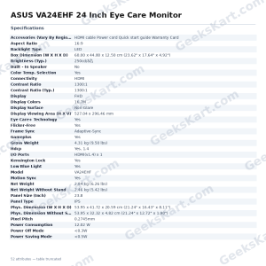 ASUS VA24EHF 24 Inch Eye Care Monitor