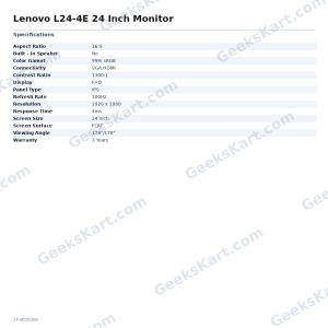 Lenovo L24-4E 24 Inch Monitor