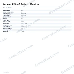 Lenovo L24-4E 24 Inch Monitor