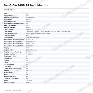 BenQ GW2490 24 Inch Monitor