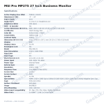 MSI Pro MP275 27 Inch Business Monitor