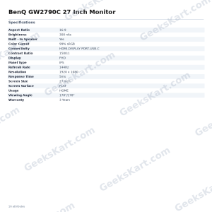 BenQ GW2790C 27 Inch Monitor