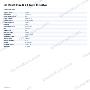 LG 24U631A-B 24 Inch Monitor