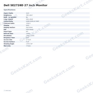 Dell SE2726D 27 inch Monitor