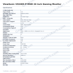 ViewSonic VX2405-P-MHD 24 Inch Gaming Monitor